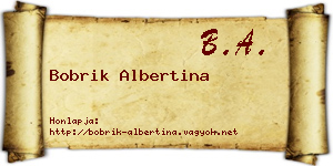 Bobrik Albertina névjegykártya